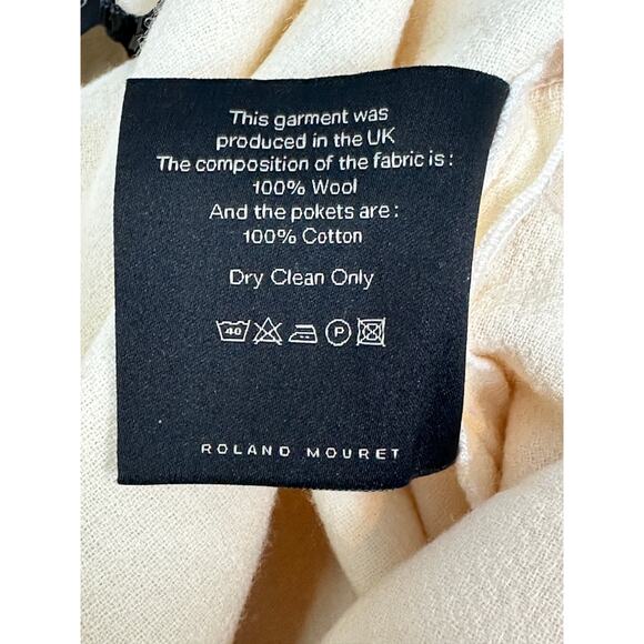 Roland Mouret Women’s Wool Pleated Cuffed Trousers – Cream – UK 10 / US 6 - Picture 10 of 10